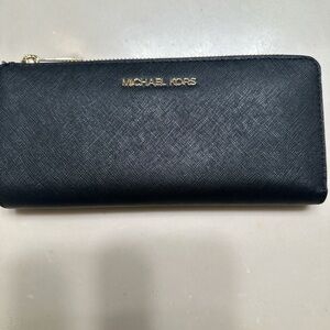 Michael Kors Black Zip-Around Wallet